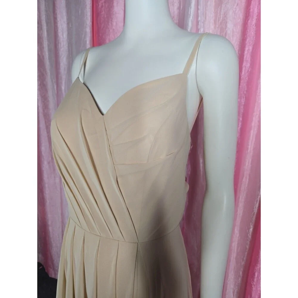 Stacees Champagne Bridesmaid Wedding Prom Formal Gown Size 8 NWT